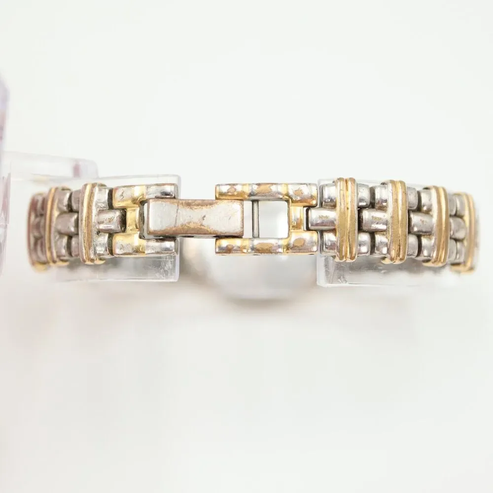 Vintage Pulsar Women Watch 19mm Oval Two Tone Stainless Steel Bracelet V700-X077